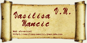 Vasilisa Mančić vizit kartica